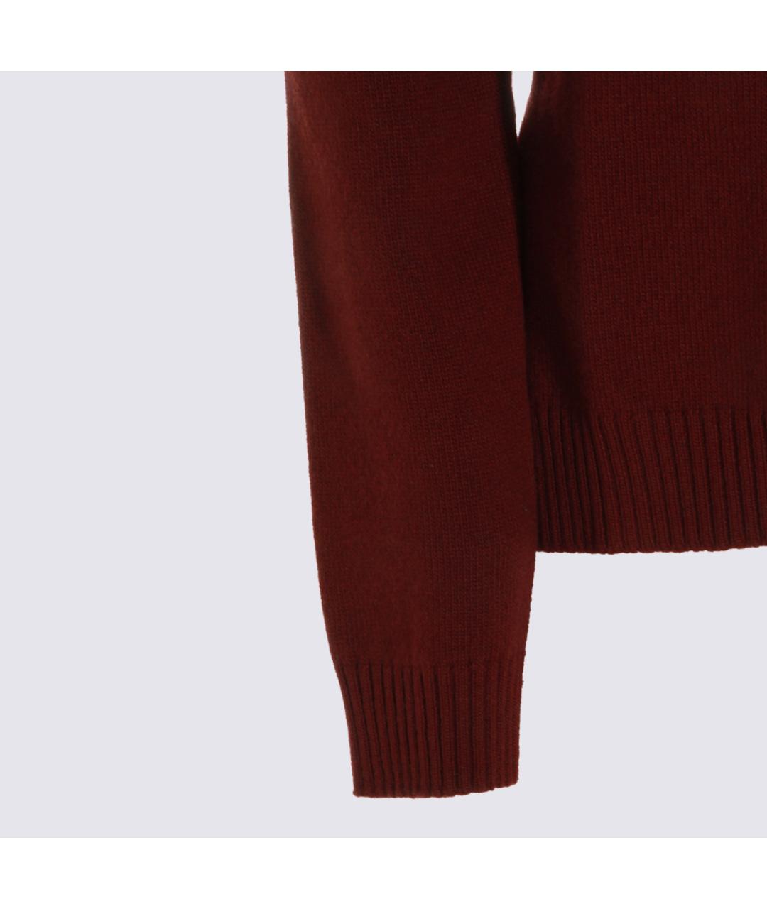 JIL SANDER Бордовый шерстяной джемпер / свитер, фото 4