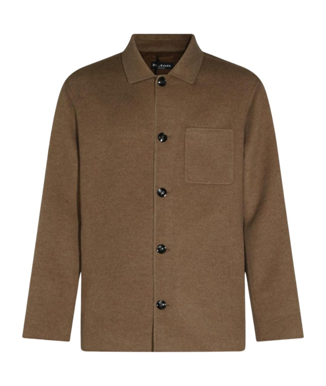 KITON Коричневая кашемировая куртка, фото 1