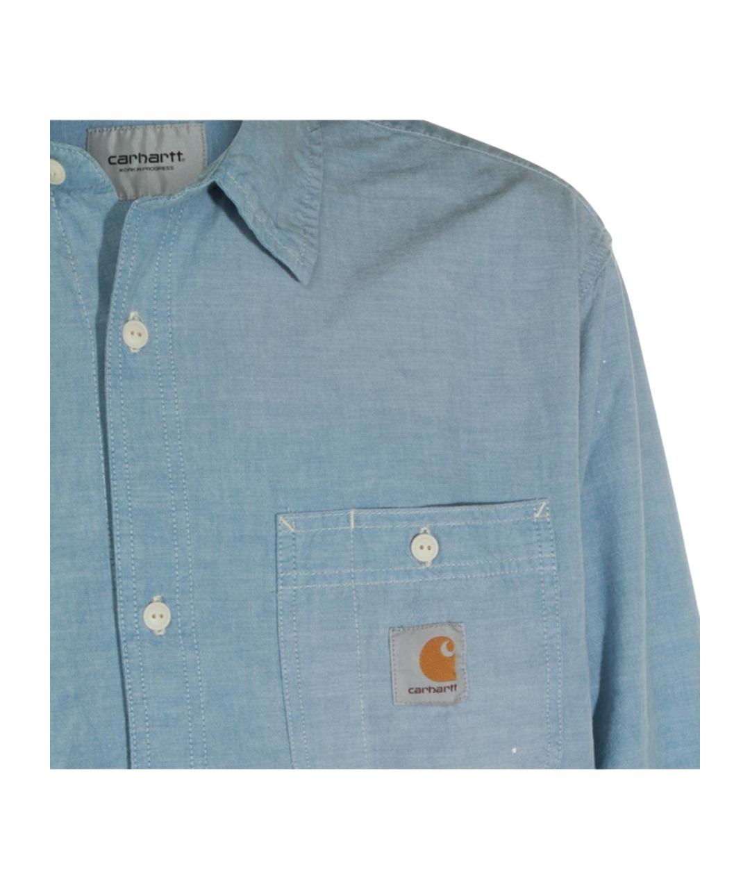 CARHARTT WIP Голубая хлопковая кэжуал рубашка, фото 3
