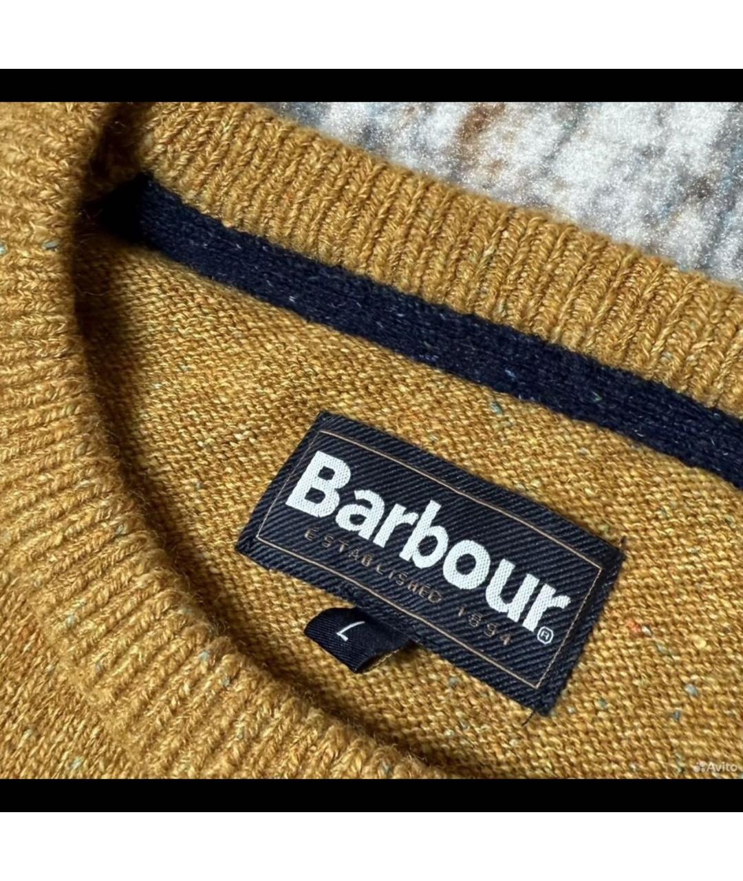 BARBOUR Оранжевый шерстяной джемпер / свитер, фото 3