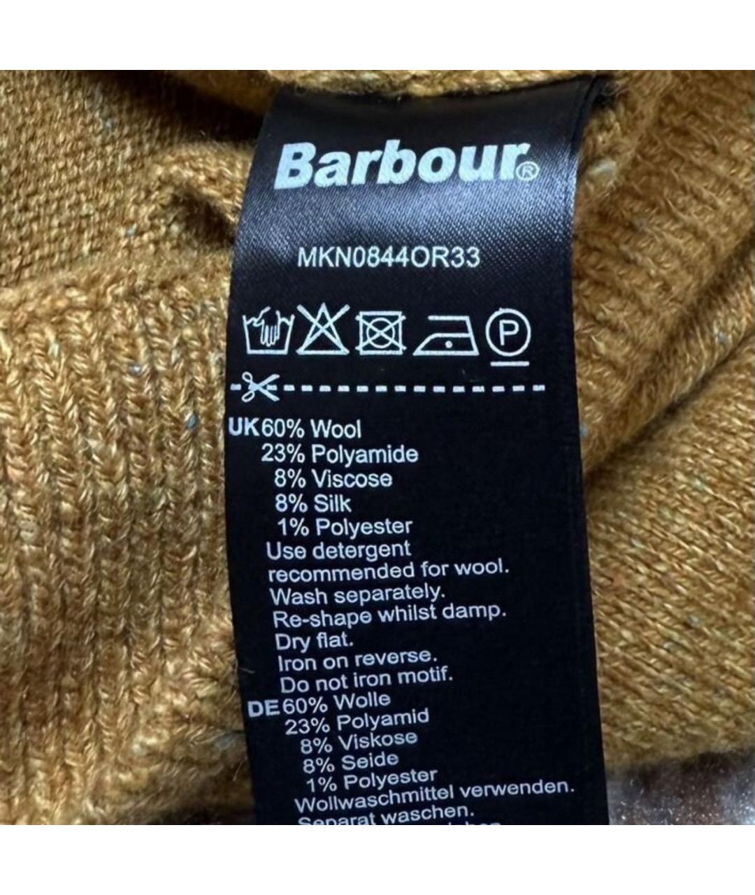 BARBOUR Оранжевый шерстяной джемпер / свитер, фото 4