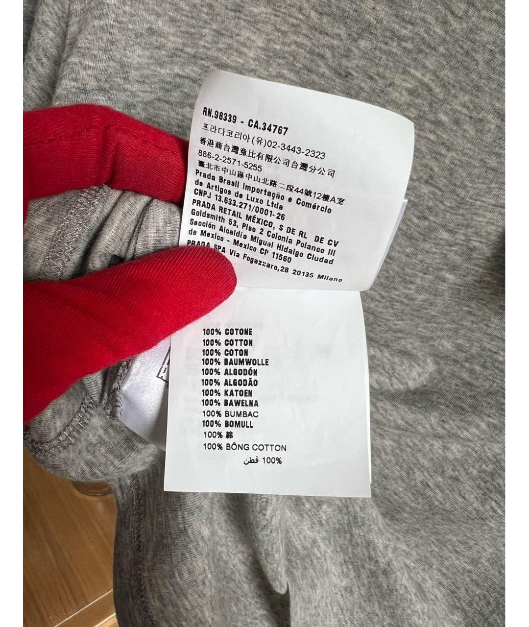 MIU MIU Серая хлопковая футболка, фото 8