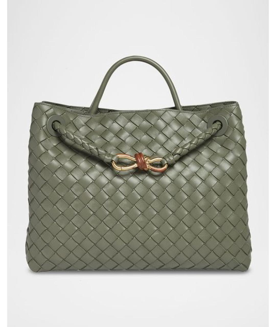 BOTTEGA VENETA Зеленая кожаная сумка с короткими ручками, фото 2