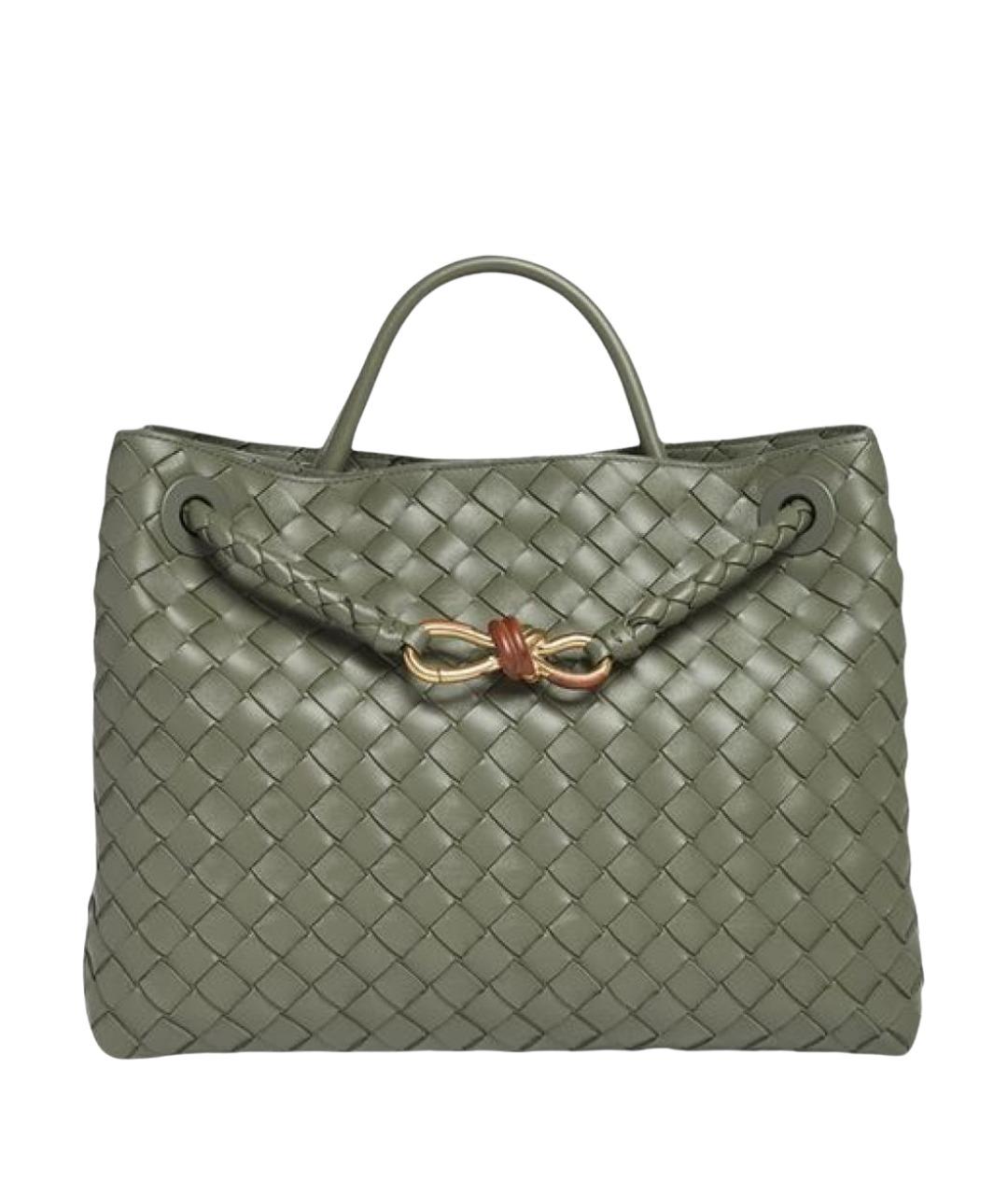 BOTTEGA VENETA Зеленая кожаная сумка с короткими ручками, фото 1
