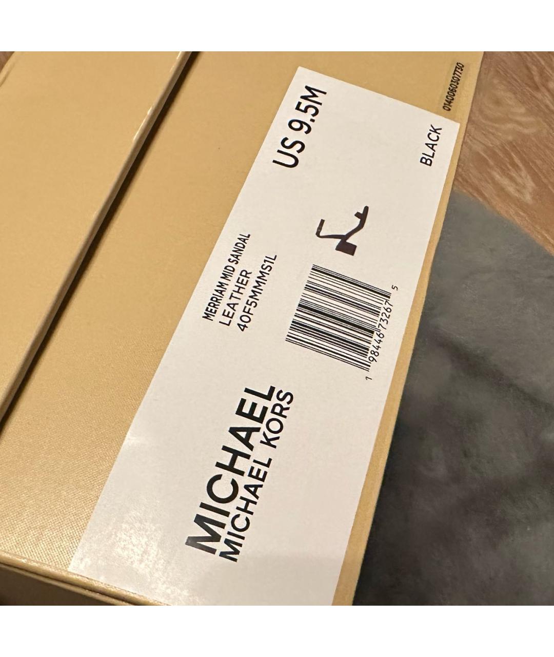 MICHAEL KORS Черные кожаные босоножки, фото 8