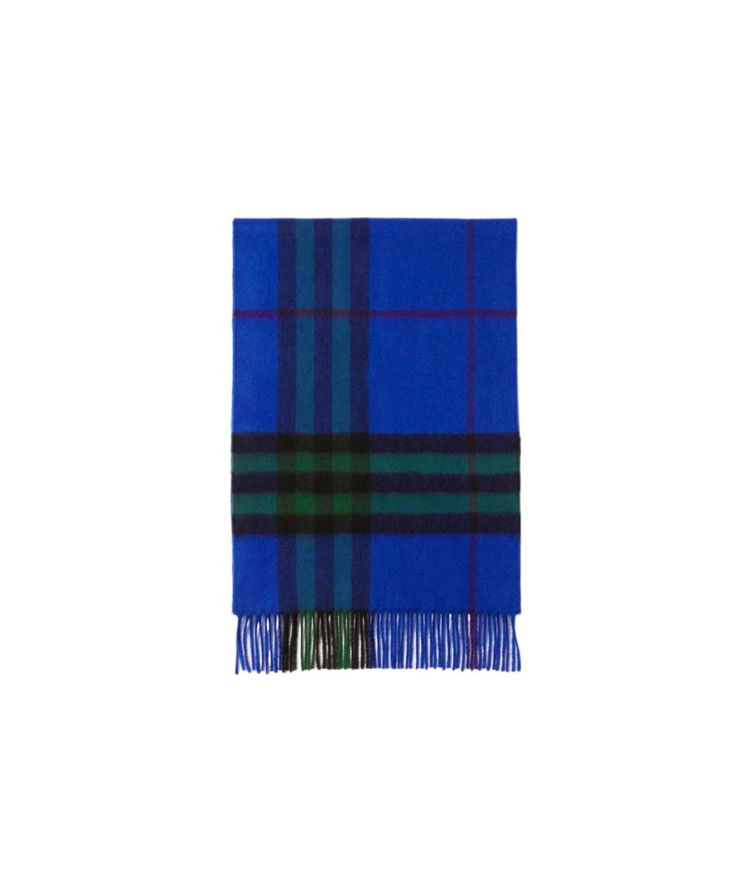 BURBERRY Синий кашемировый шарф, фото 3
