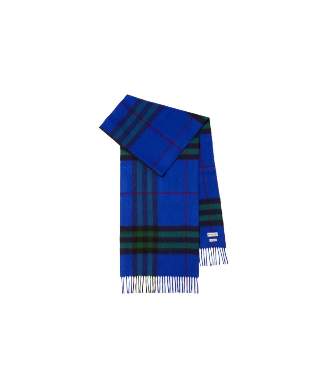 BURBERRY Синий кашемировый шарф, фото 5