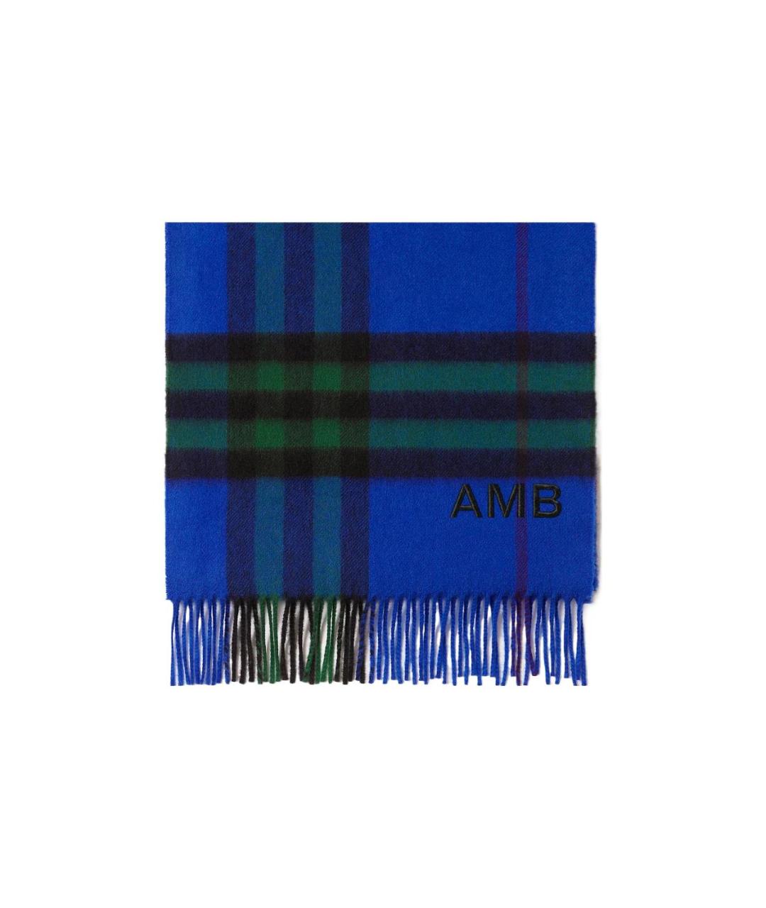 BURBERRY Синий кашемировый шарф, фото 2