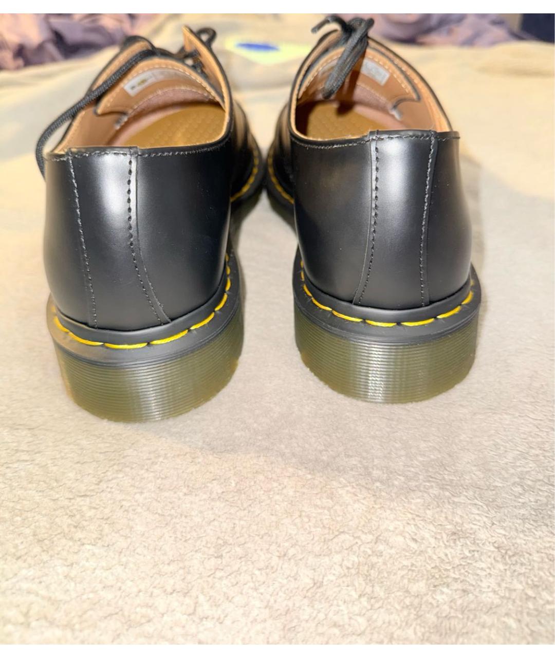 DR. MARTENS Черные кожаные низкие ботинки, фото 4