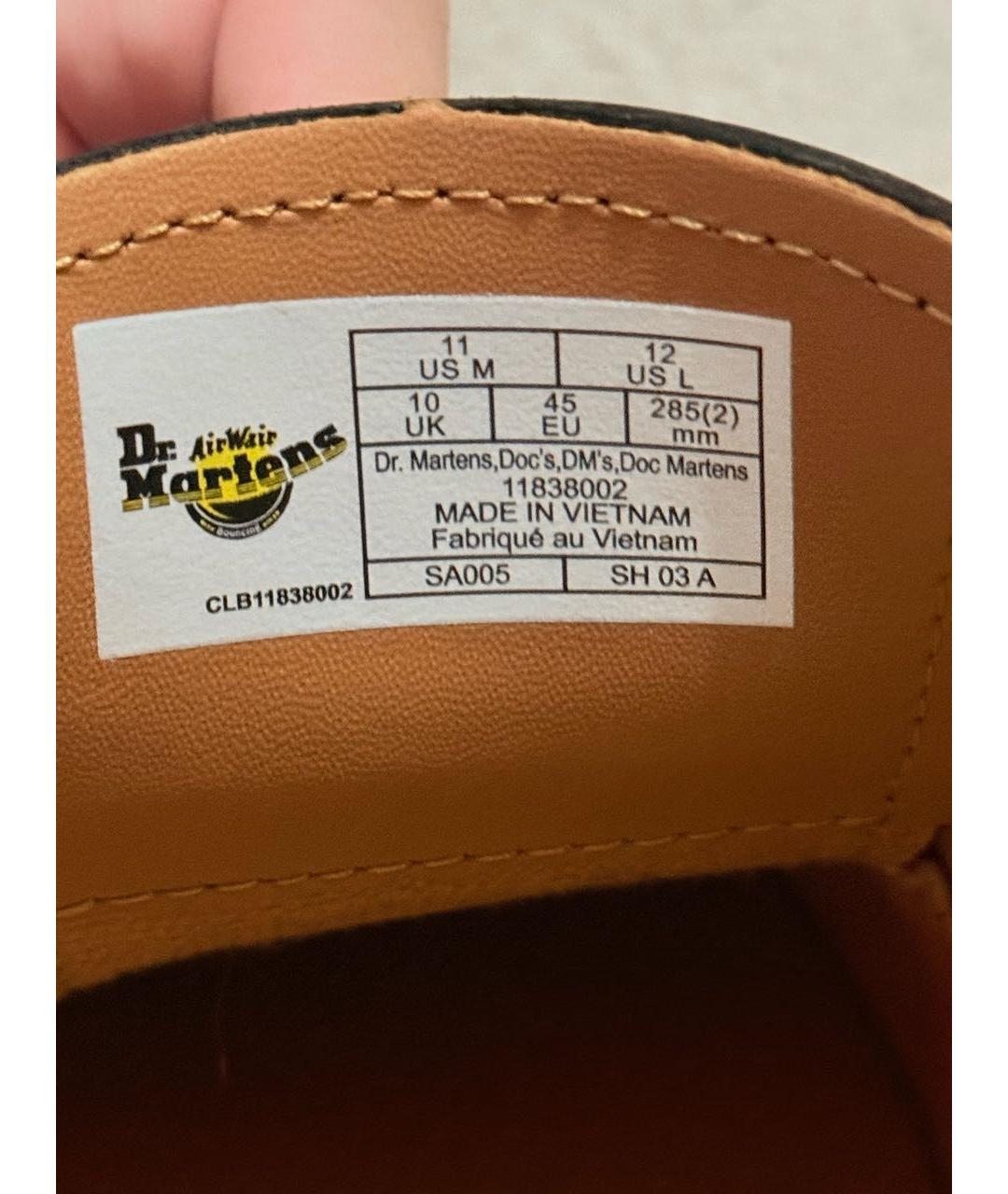 DR. MARTENS Черные кожаные низкие ботинки, фото 5