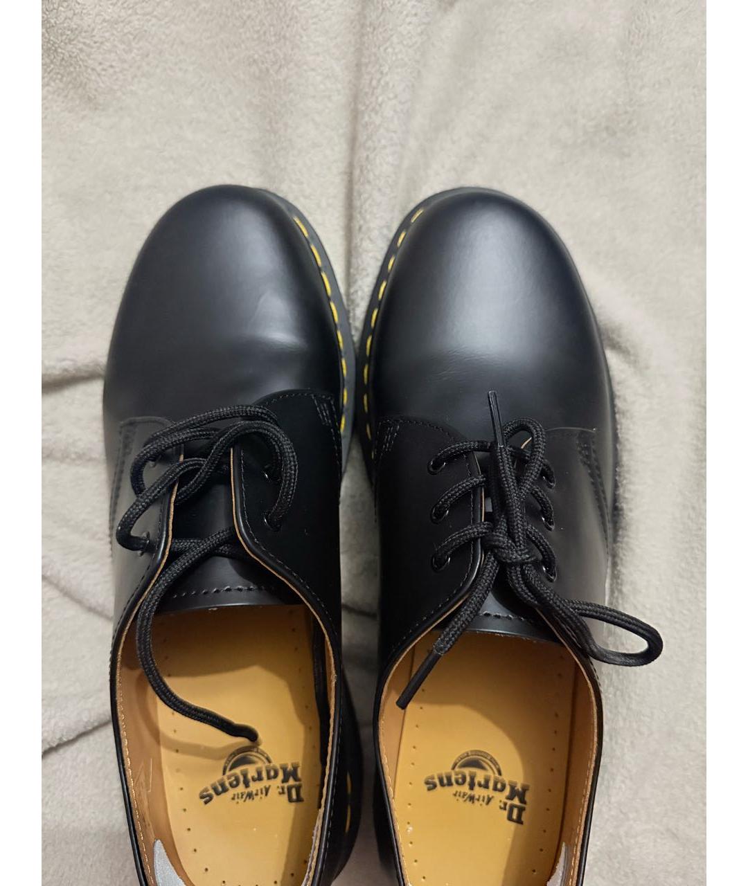 DR. MARTENS Черные кожаные низкие ботинки, фото 3