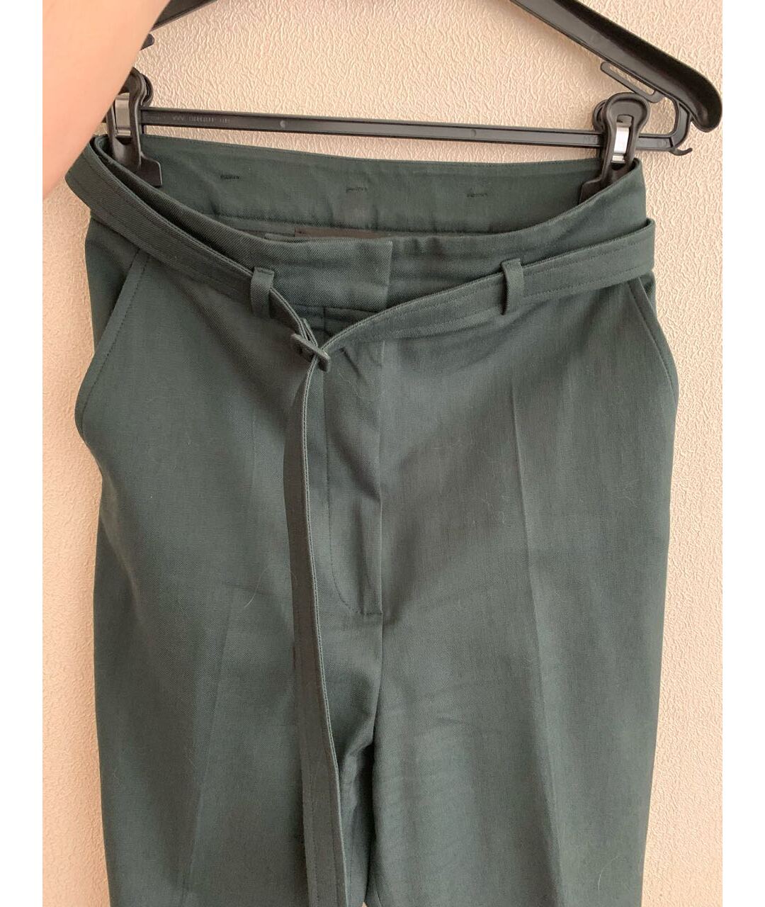 SPORT MAX CODE Зеленые шерстяные прямые брюки, фото 2