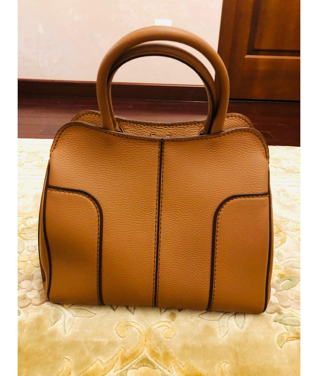 TOD'S Коричневая кожаная сумка с короткими ручками, фото 6