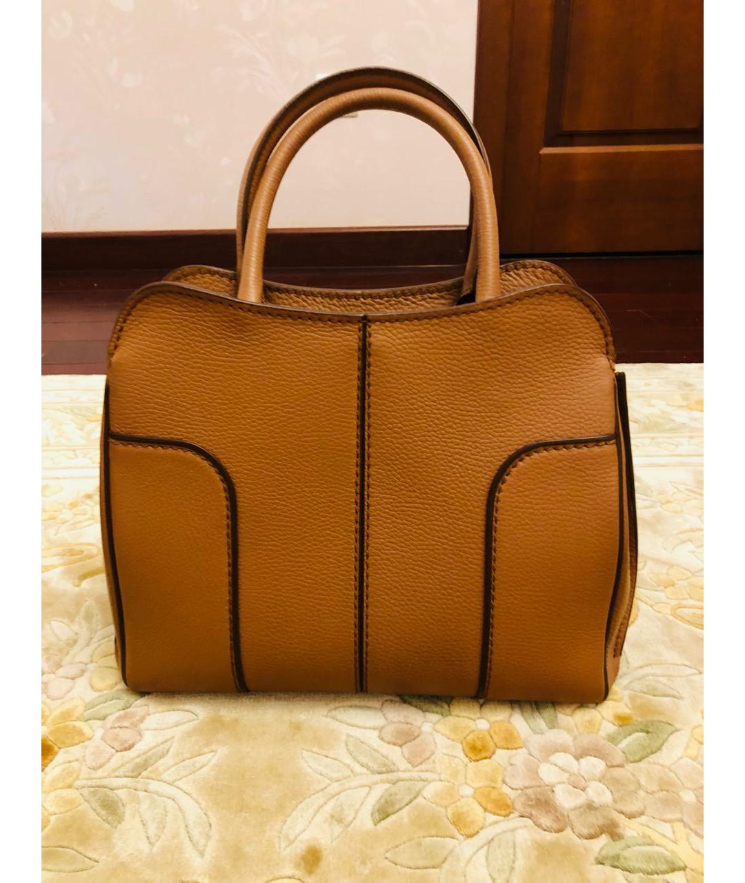 TOD'S Коричневая кожаная сумка с короткими ручками, фото 2