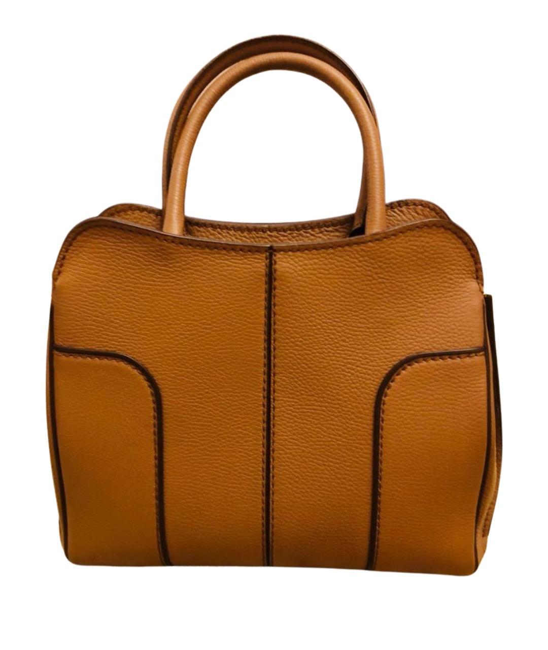 TOD'S Коричневая кожаная сумка с короткими ручками, фото 1