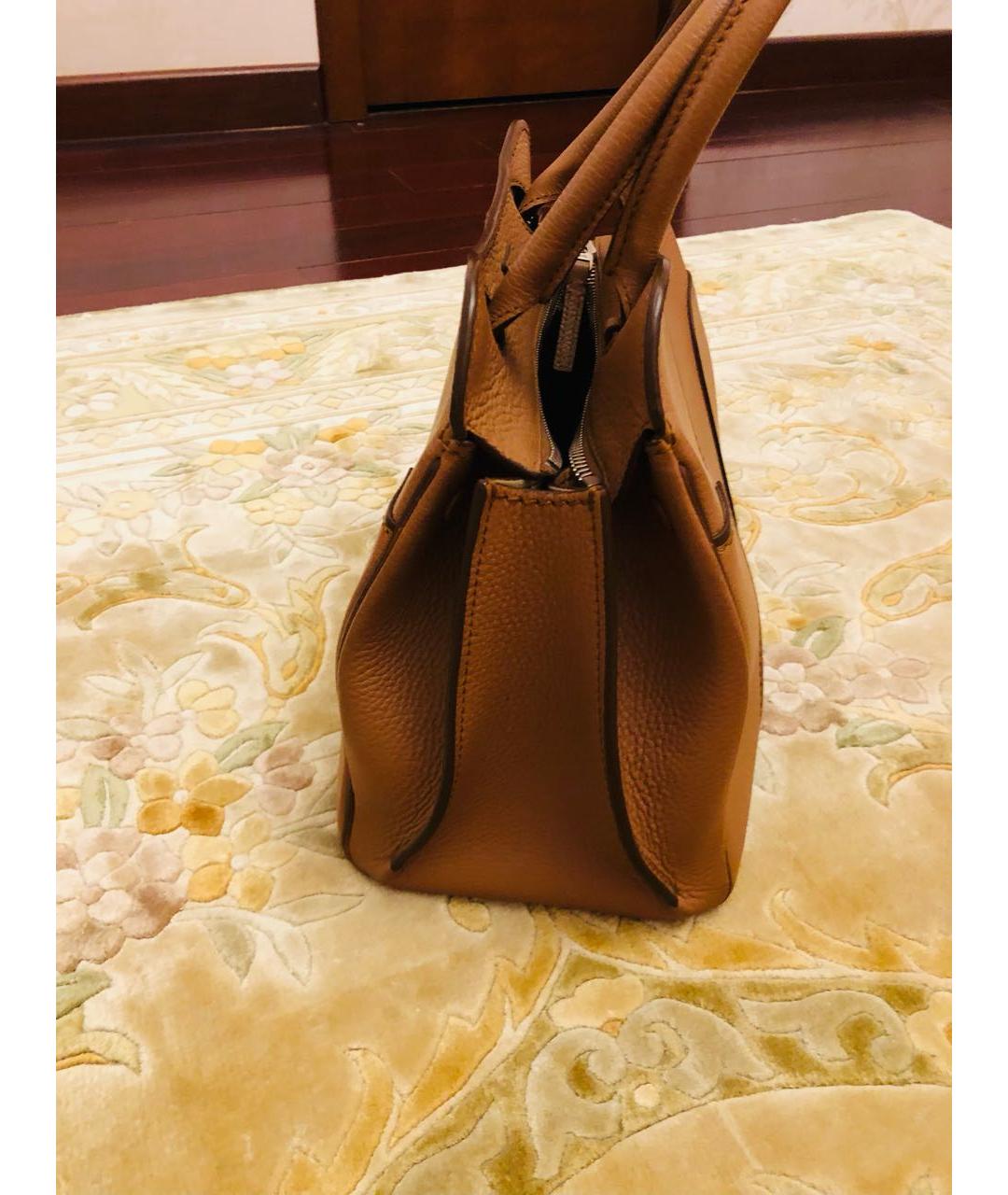 TOD'S Коричневая кожаная сумка с короткими ручками, фото 3