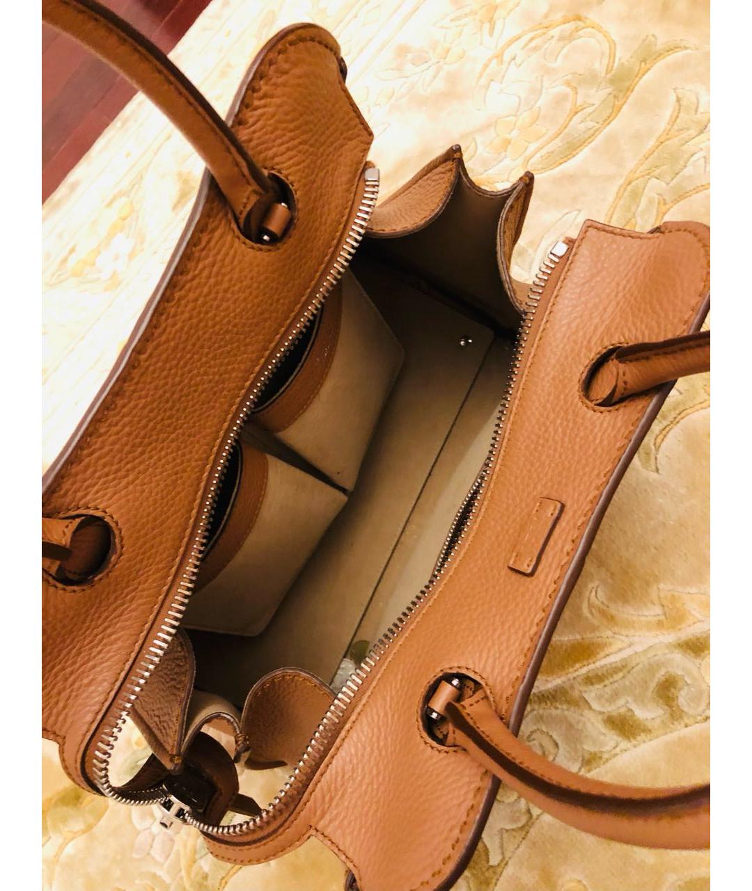 TOD'S Коричневая кожаная сумка с короткими ручками, фото 4