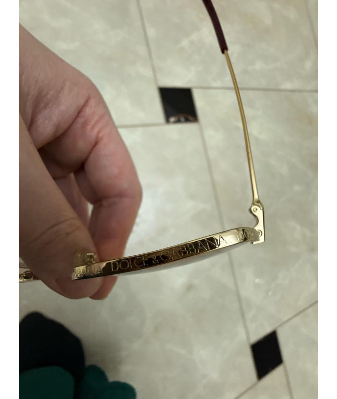 DOLCE&GABBANA Золотые металлические солнцезащитные очки, фото 3