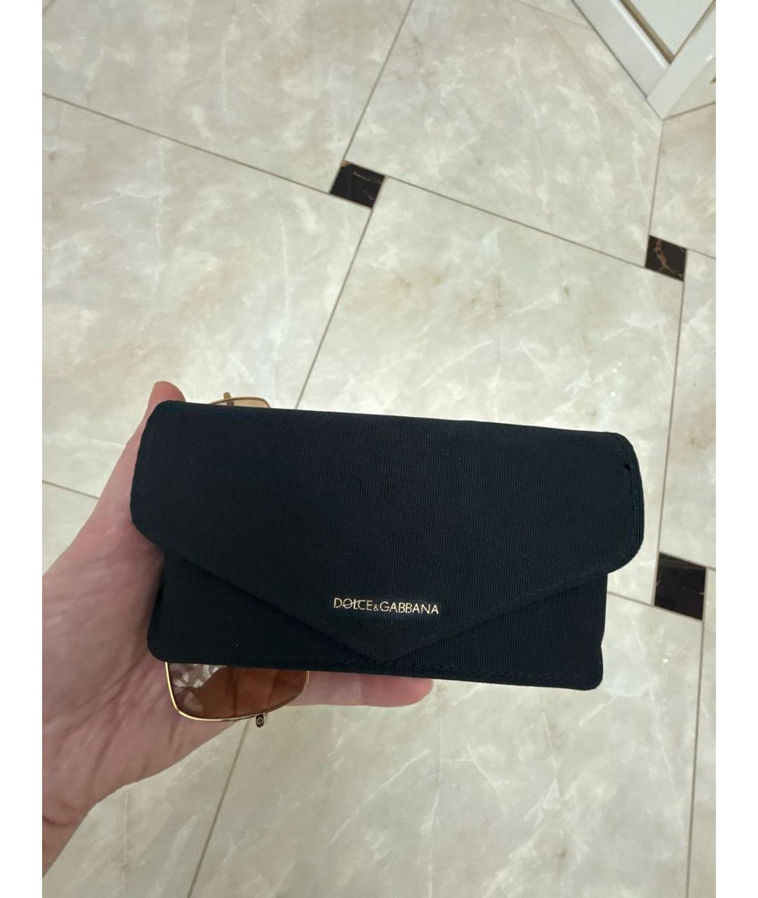 DOLCE&GABBANA Золотые металлические солнцезащитные очки, фото 5