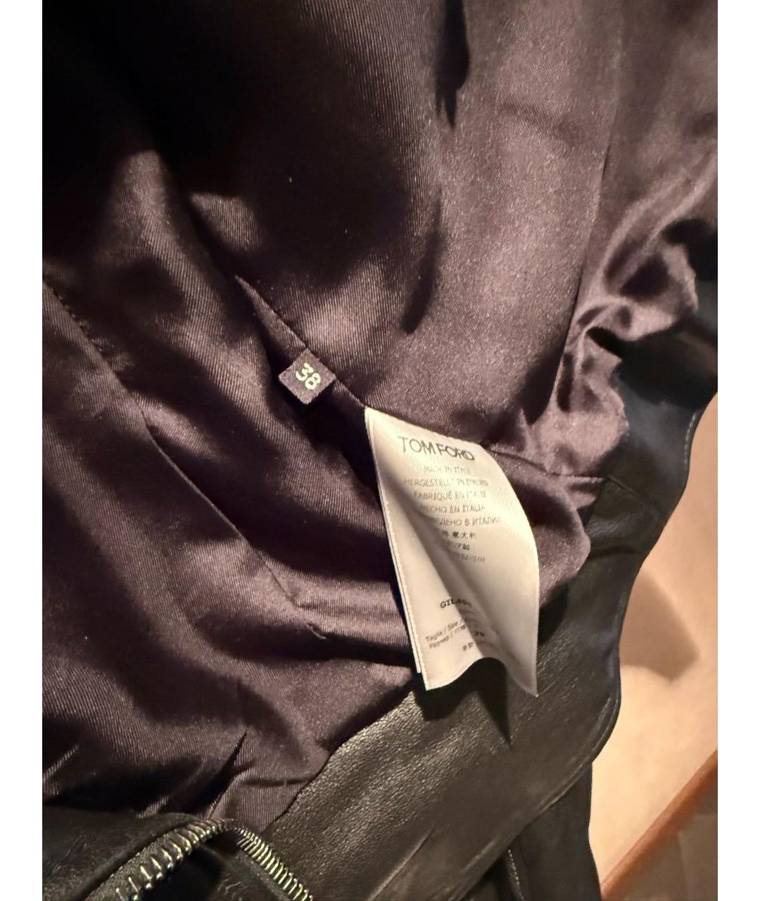 TOM FORD Черная кожаная куртка, фото 5