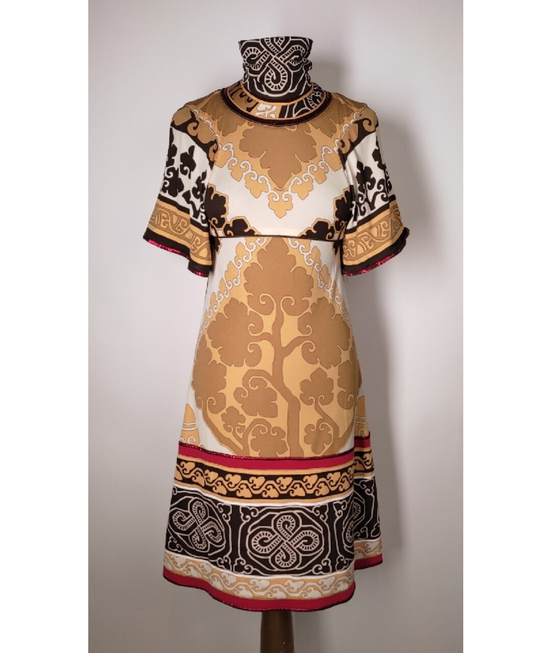 LEONARD Бежевое полиуретановое платье, фото 10