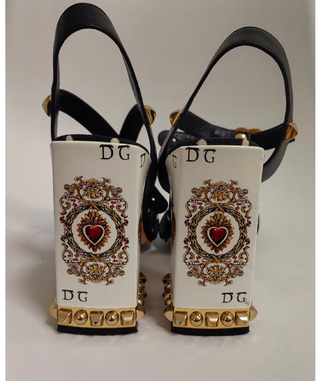 DOLCE&GABBANA Черные текстильные босоножки, фото 4