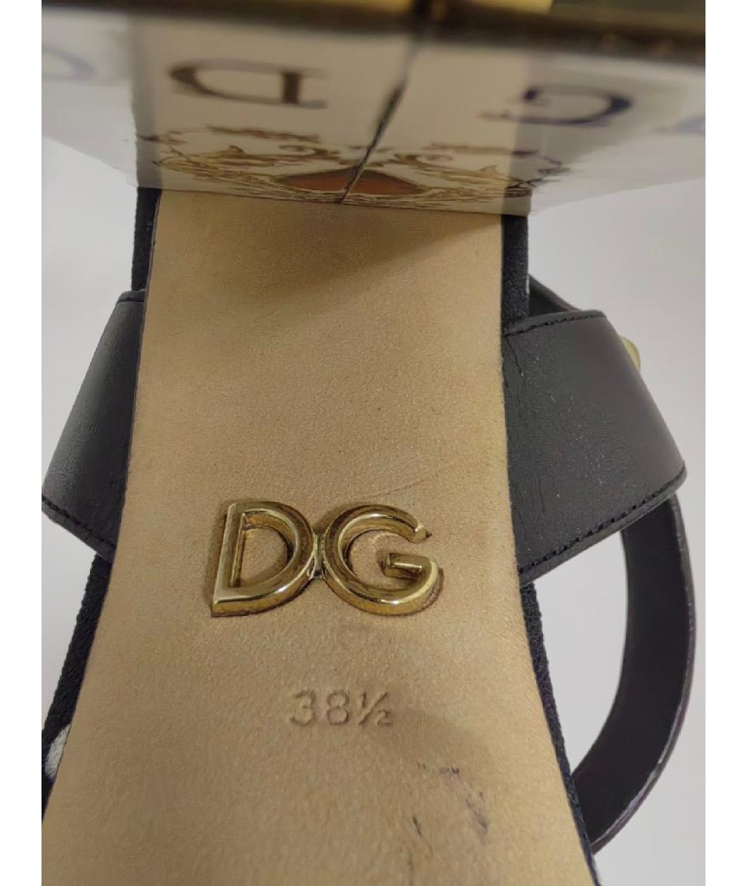 DOLCE&GABBANA Черные текстильные босоножки, фото 5