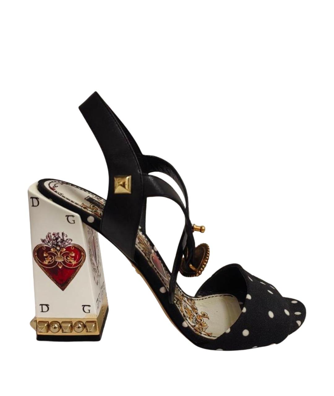 DOLCE&GABBANA Черные текстильные босоножки, фото 1