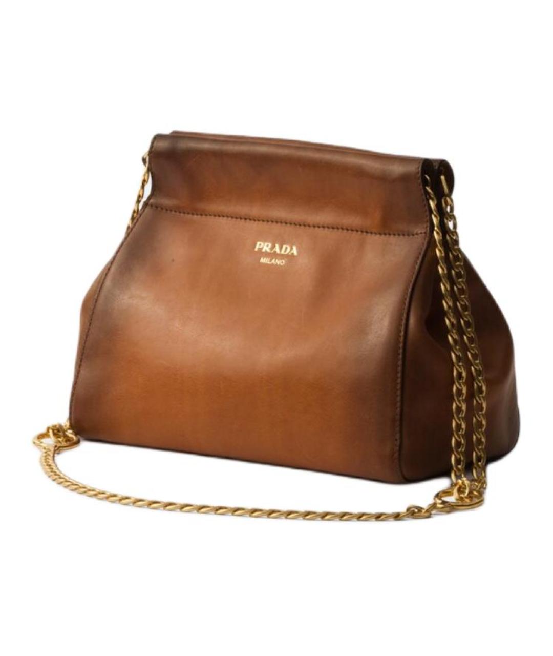 PRADA Коричневая кожаная сумка через плечо, фото 2
