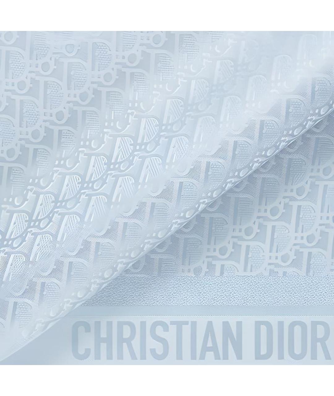CHRISTIAN DIOR Голубой шелковый шарф, фото 2