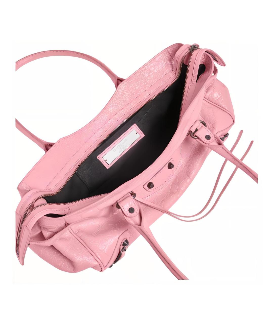 BALENCIAGA Розовая кожаная сумка через плечо, фото 4