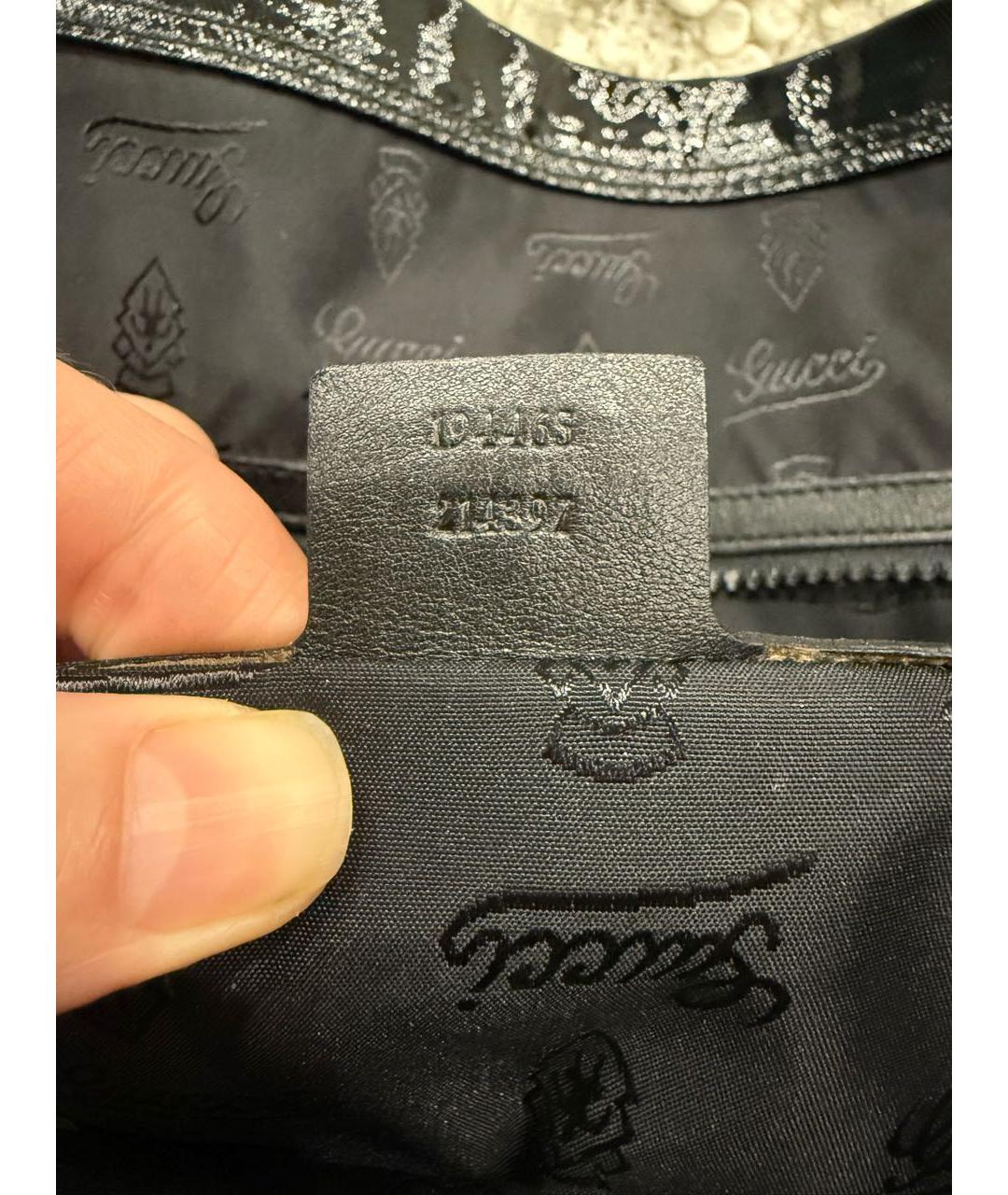 GUCCI Черная тканевая сумка тоут, фото 8