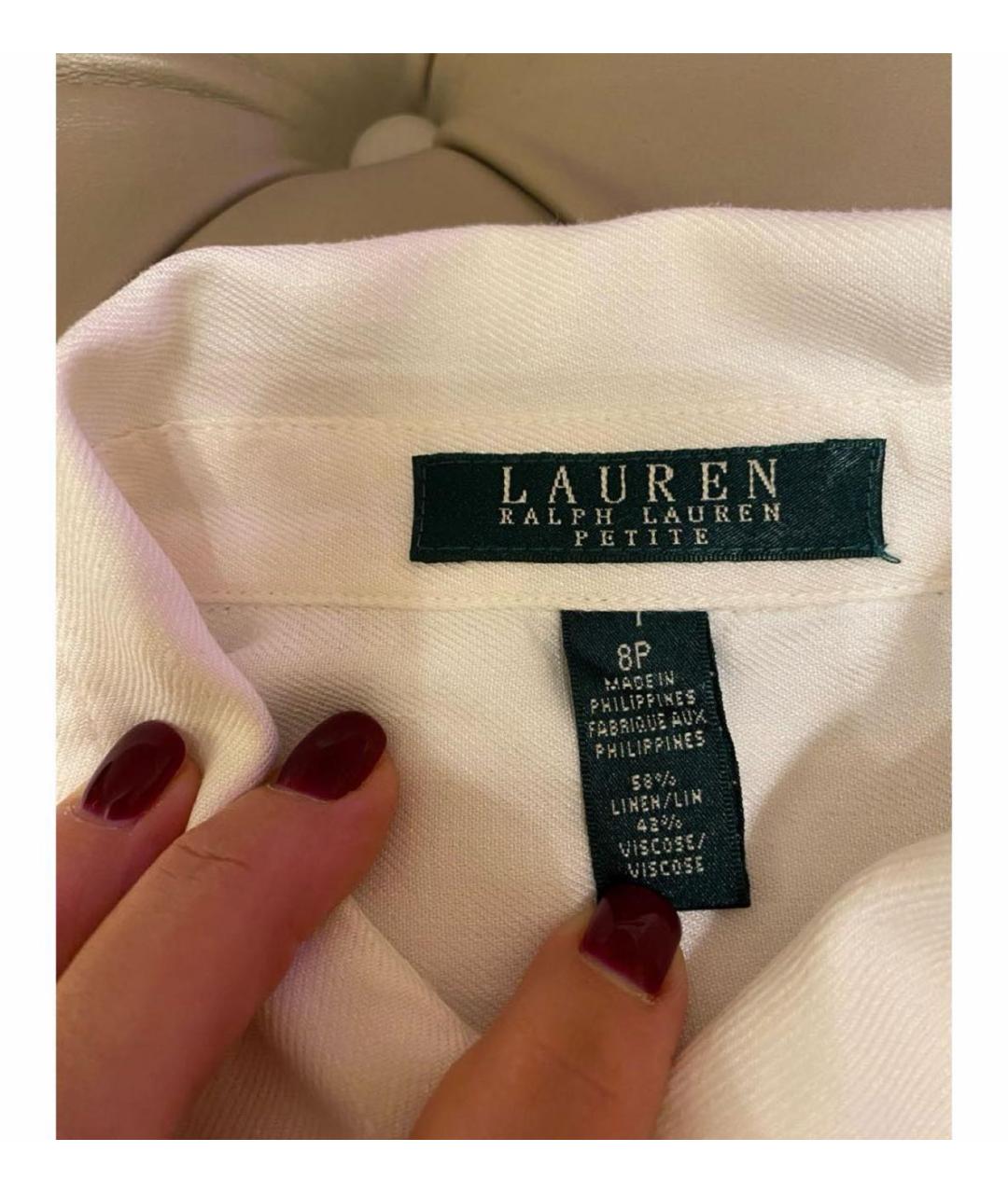 RALPH LAUREN Белый льняной комбинезон, фото 4