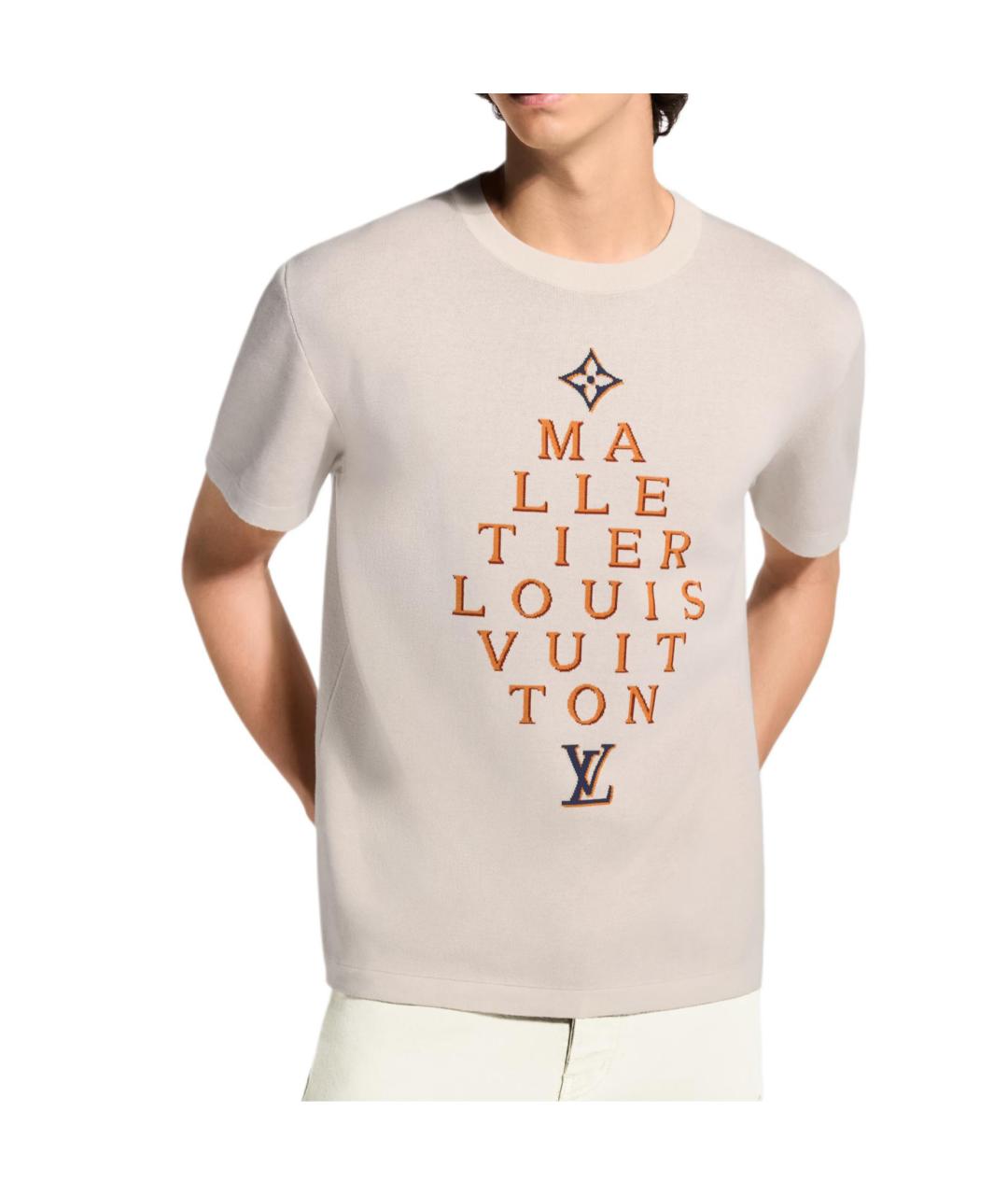 LOUIS VUITTON Бежевая футболка, фото 2