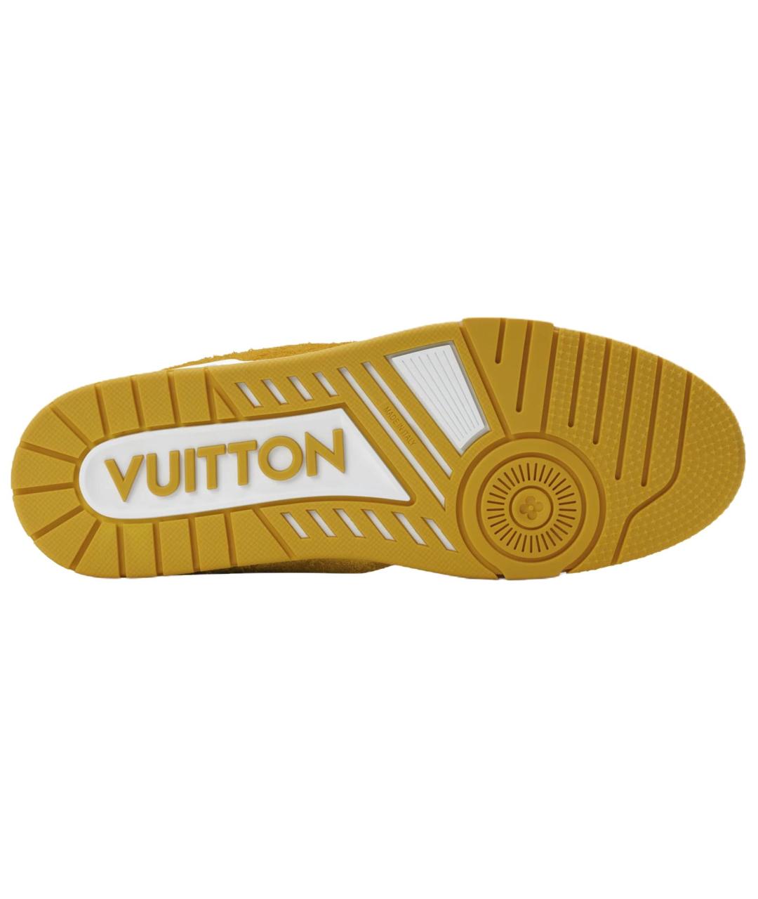LOUIS VUITTON Желтые кожаные низкие кроссовки / кеды, фото 5