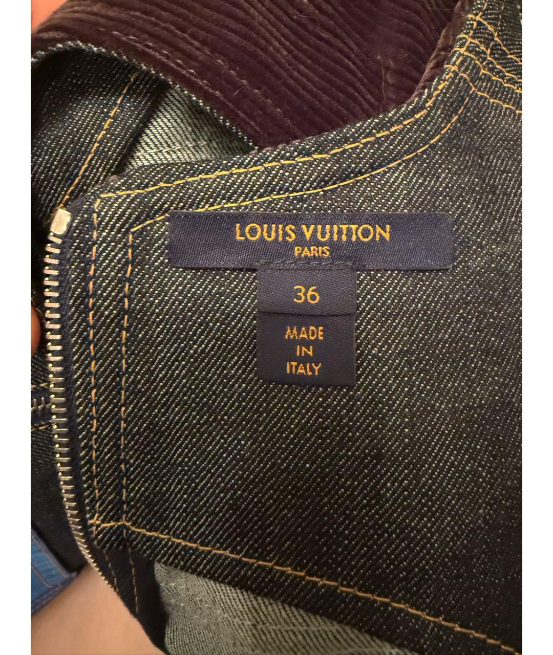 LOUIS VUITTON Темно-синее деним повседневное платье, фото 7