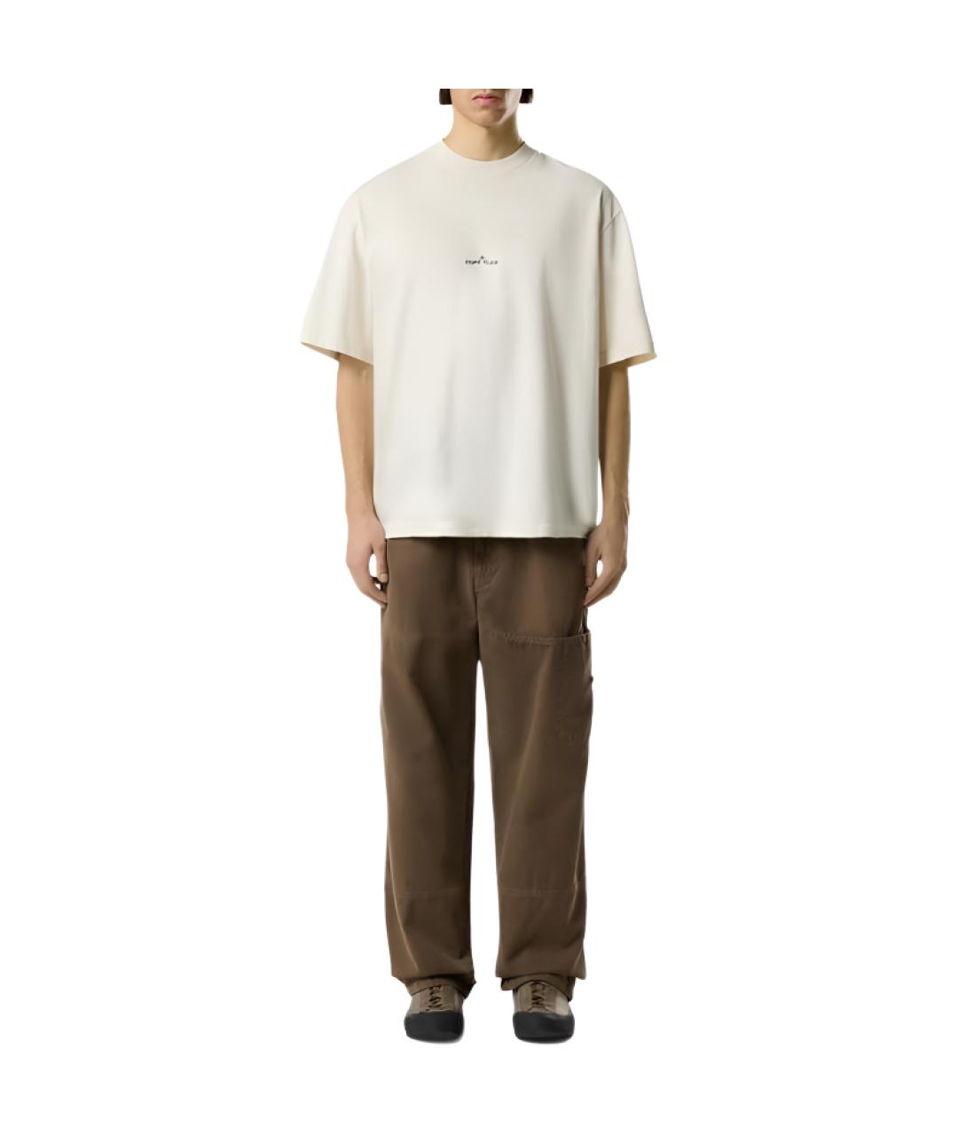 STONE ISLAND Бежевая футболка, фото 3