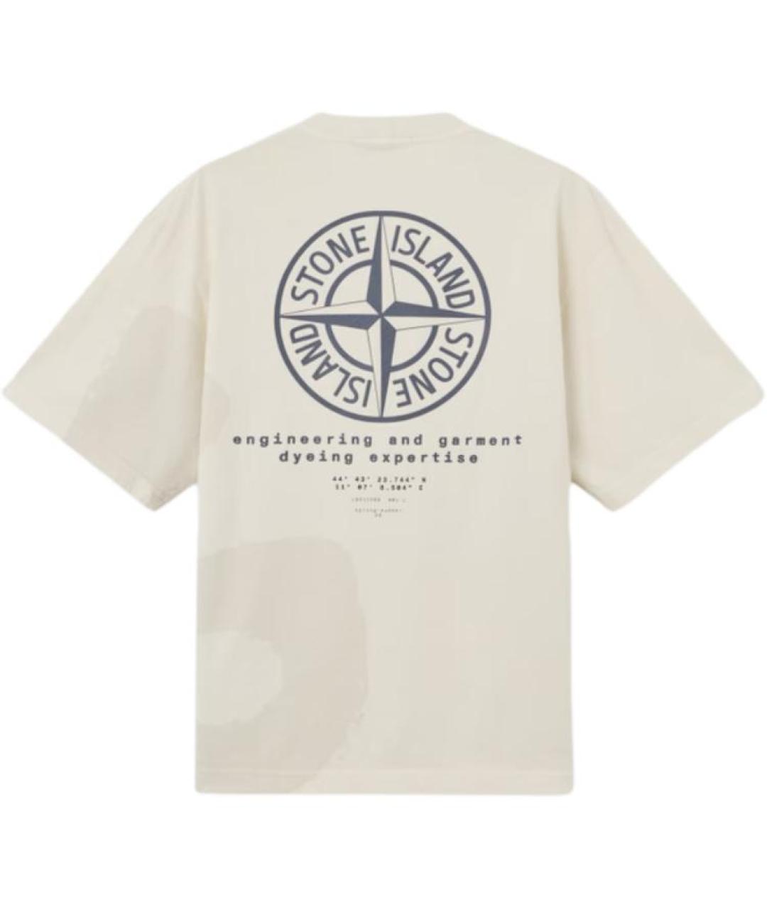 STONE ISLAND Бежевая футболка, фото 2