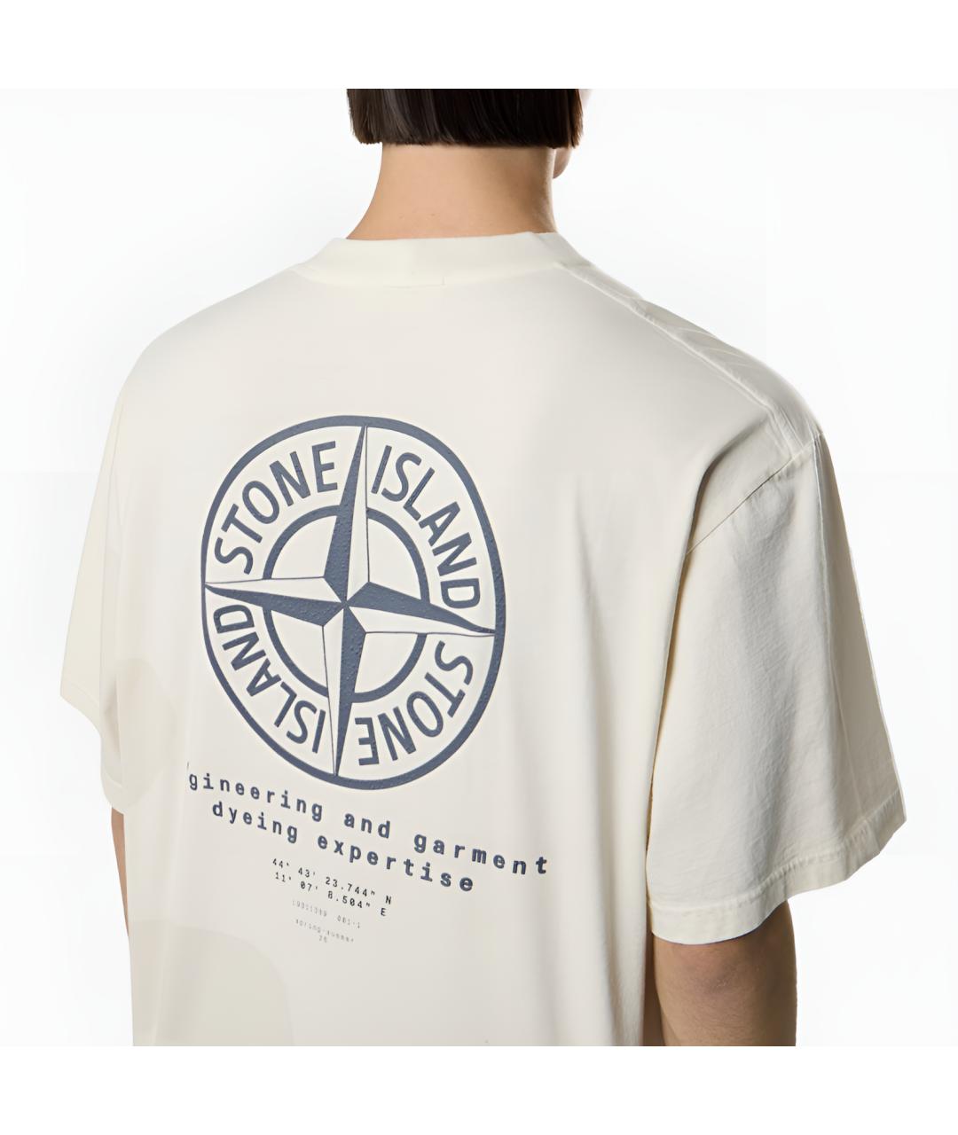 STONE ISLAND Бежевая футболка, фото 5
