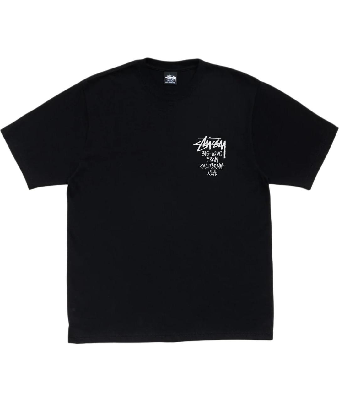 STUSSY Черная хлопковая футболка, фото 1