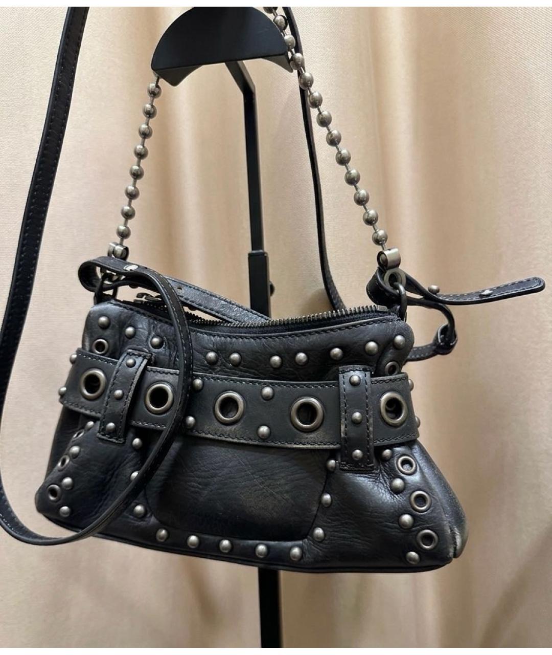 DSQUARED2 Черная кожаная сумка через плечо, фото 2