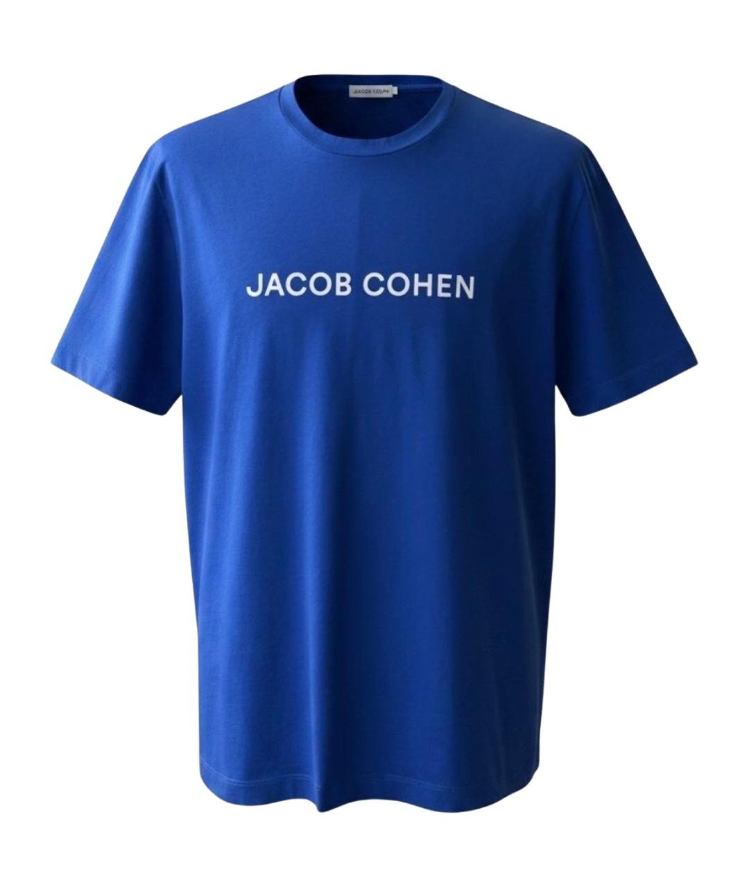 JACOB COHEN Синяя хлопковая футболка, фото 1