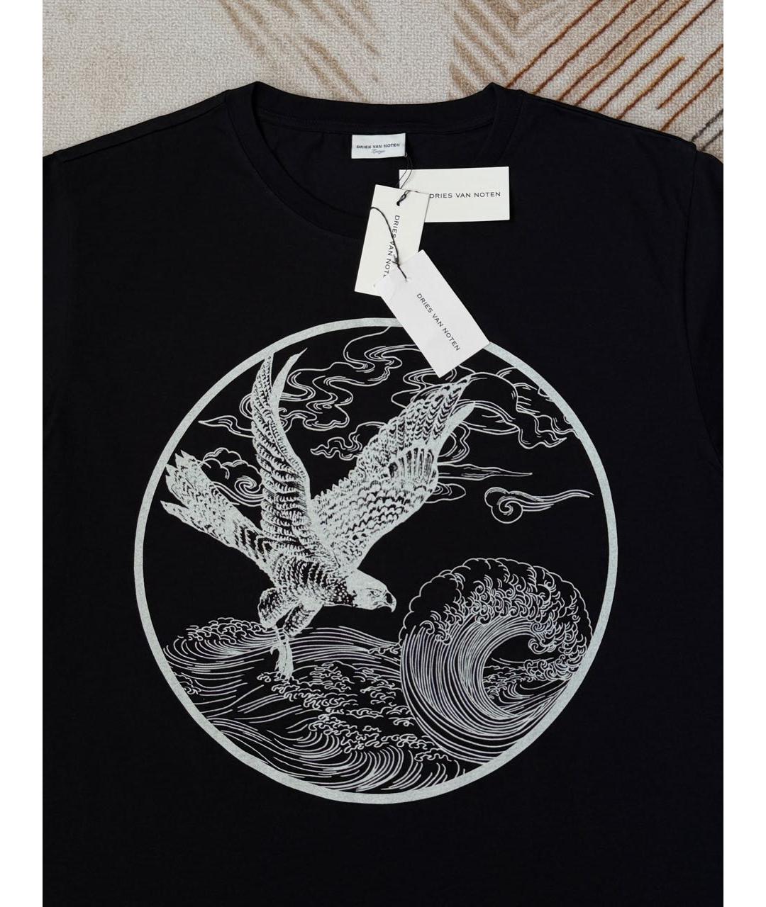 DRIES VAN NOTEN Черная хлопковая футболка, фото 5
