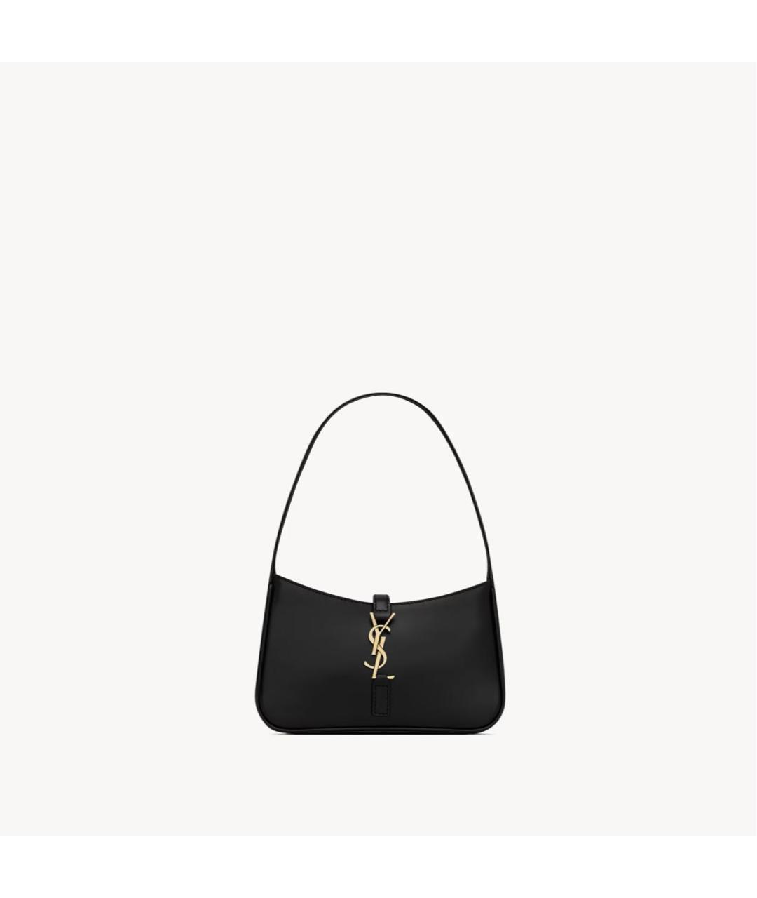 SAINT LAURENT Черная кожаная сумка с короткими ручками, фото 9