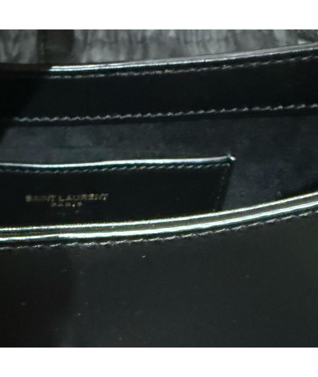 SAINT LAURENT Черная кожаная сумка с короткими ручками, фото 4