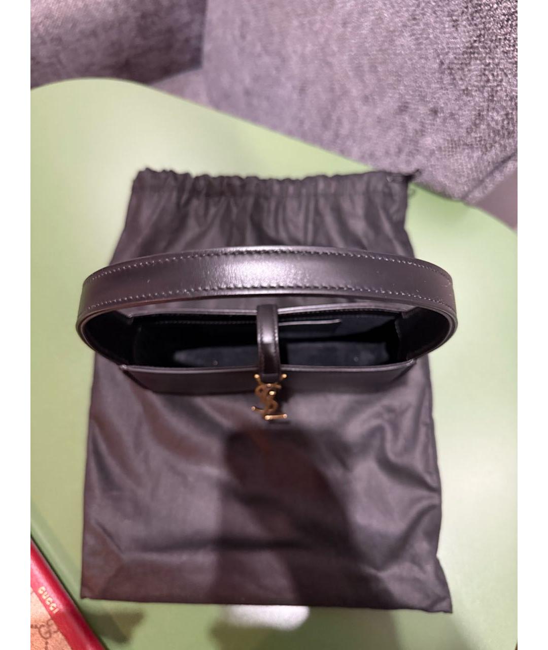SAINT LAURENT Черная кожаная сумка с короткими ручками, фото 8