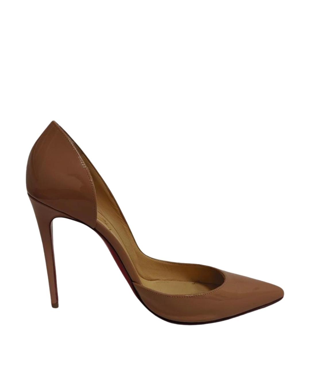 CHRISTIAN LOUBOUTIN Бежевые туфли из лакированной кожи, фото 1