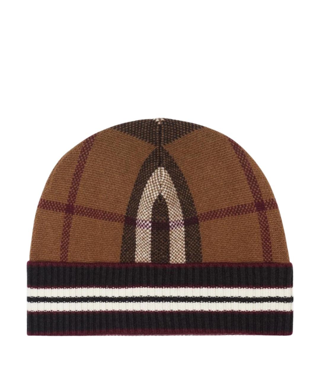 BURBERRY Коричневая кашемировая шапка, фото 1
