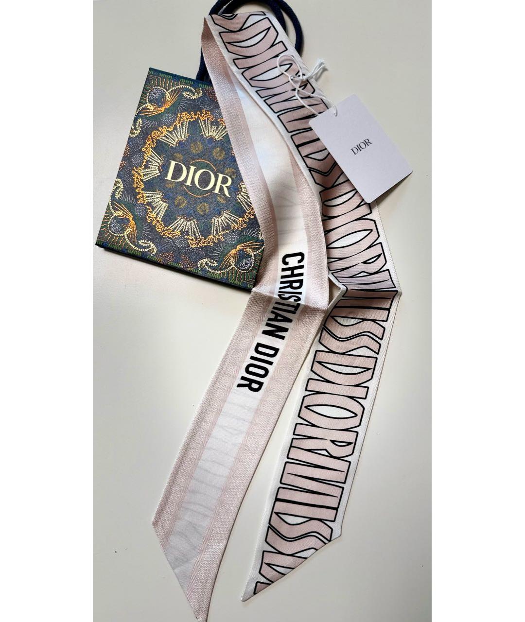 CHRISTIAN DIOR Розовый шелковый платок, фото 2