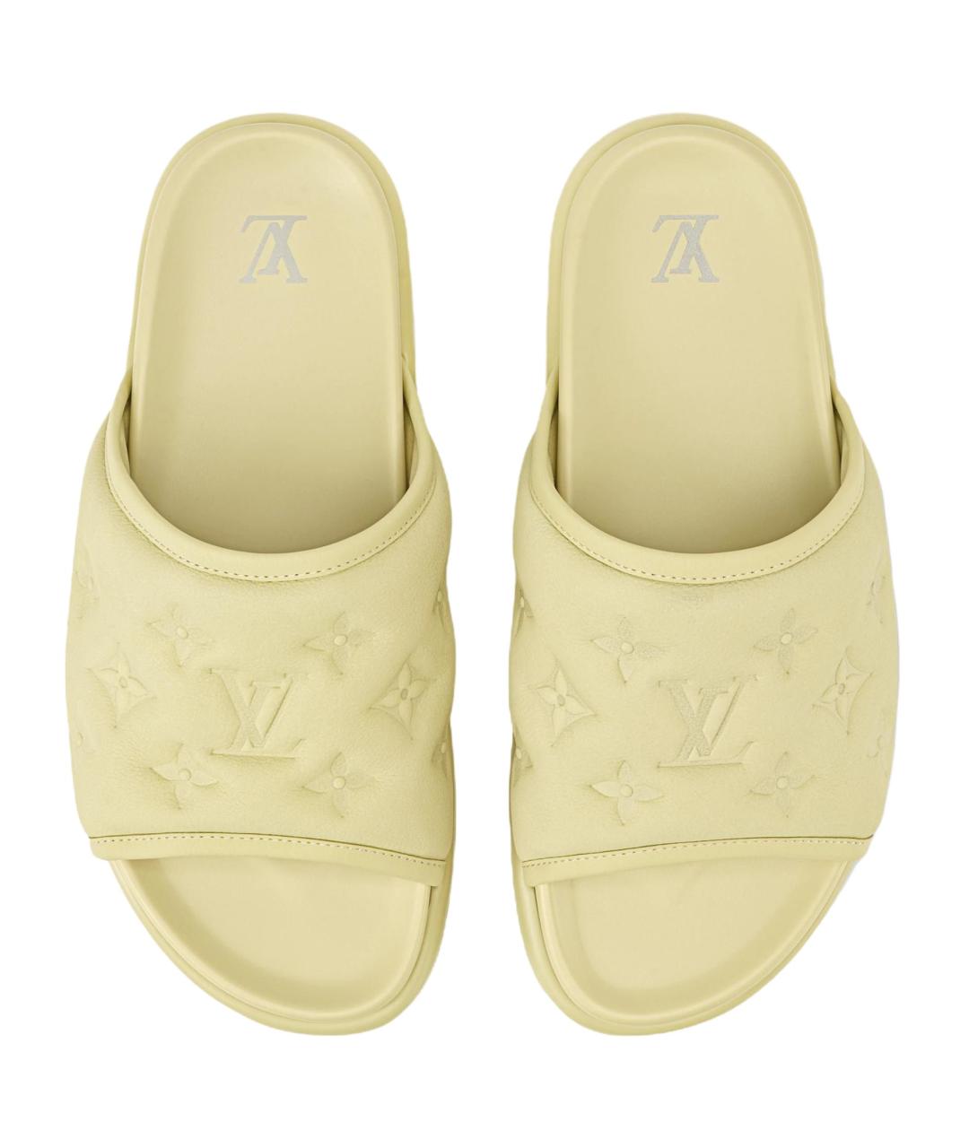LOUIS VUITTON Желтые шлепанцы, фото 4
